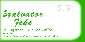 szalvator feke business card